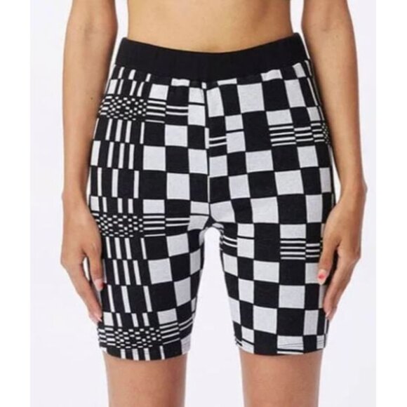 Obey Pants - NEW OBEY Women's Shorts Lillian Fitted Black White Jacquard Check Size Medium